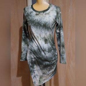 NWOT Green/White Tie dye Dress